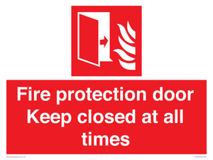 Fire protection door Keep closed at all times